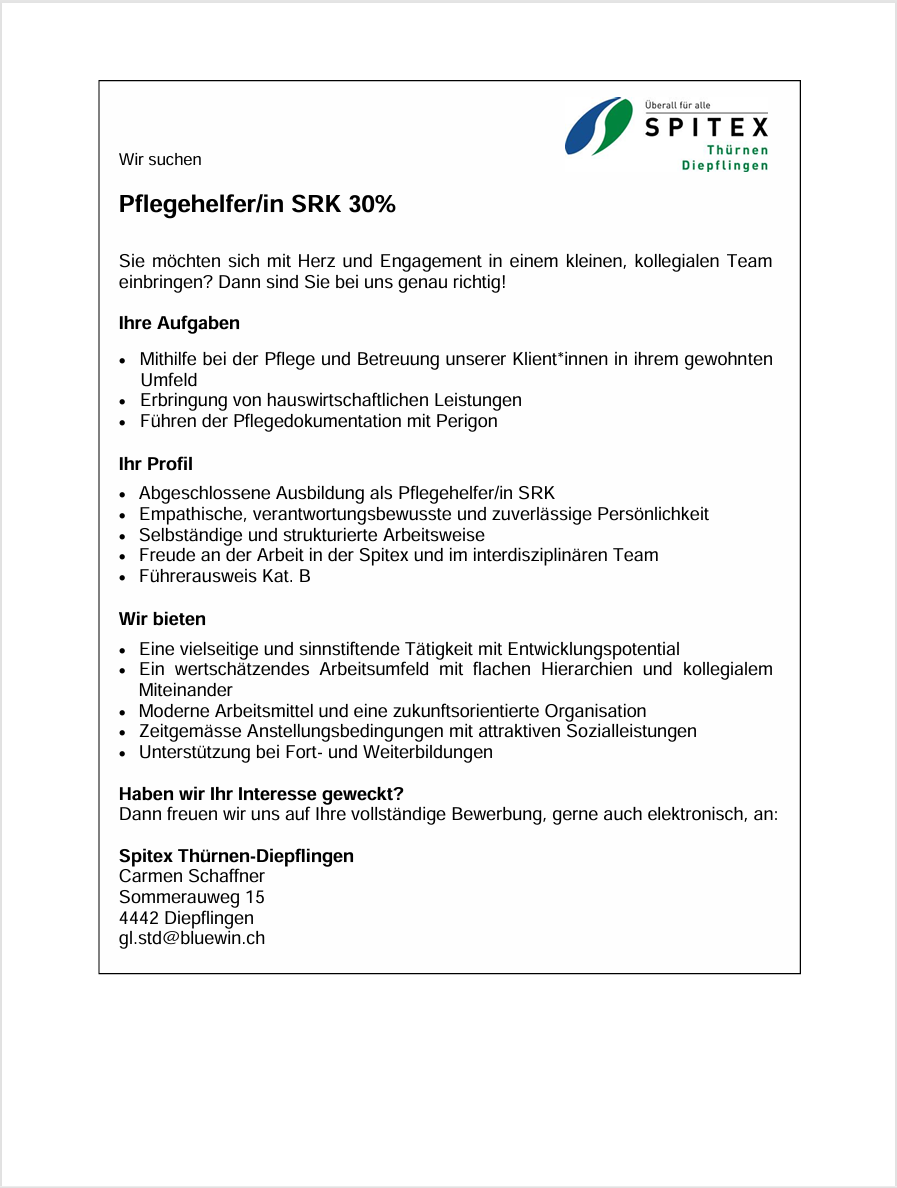 Stelleninserat_SRK Stelleninserat_SRK
